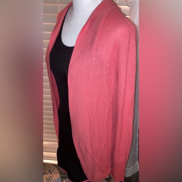 A NEW DAY Women’s Oversized Soft  Relaxed Fir CORAL~PINK Cardigan Sweater XS EUC - Picture 3 of 9